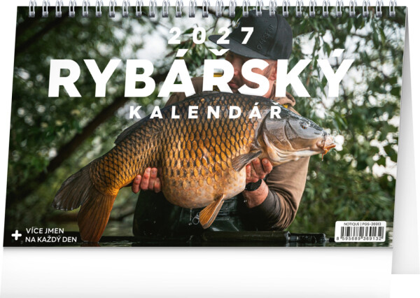 NOTIQUE Desk Fishing Calendar CZ 2027, 23.1 x 14.5 cm