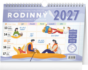 NOTIQUE Weekly family planning calendar with hook CZ/SK 2027, 30 x 21 cm - Reklamnepredmety