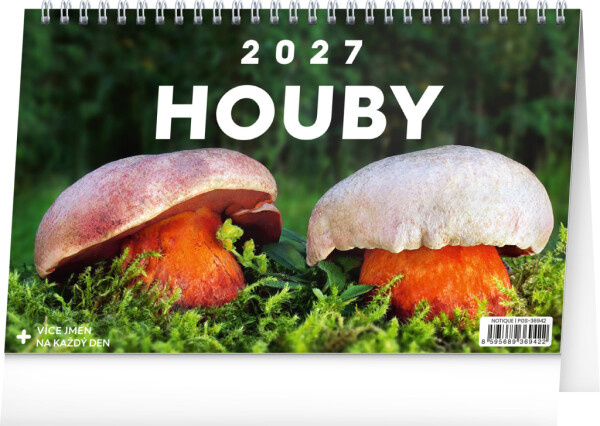NOTIQUE Desk calendar Mushrooms CZ 2027, 23.1 x 14.5 cm