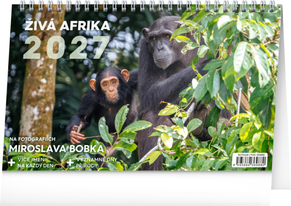 NOTIQUE Desk calendar Living Africa CZ 2027, 23.1 x 14.5 cm