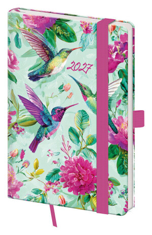 Pocket diary A6 Vario Wildflowers with elastic band - Reklamnepredmety