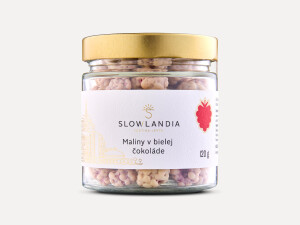 Raspberries in white chocolate 120 g - Reklamnepredmety