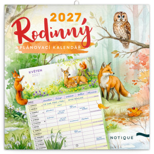 NOTIQUE Family planning calendar Animals CZ 2027, 30 x 30 cm - Reklamnepredmety
