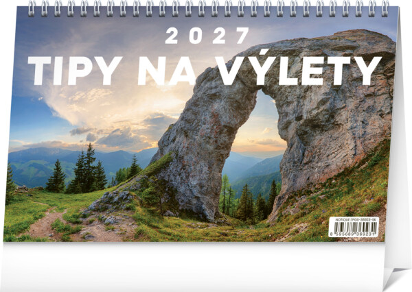 NOTIQUE Desk Calendar Travel Tips 2027, 23.1 x 14.5 cm