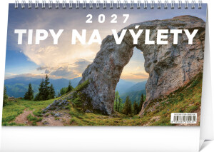 NOTIQUE Desk Calendar Travel Tips 2027, 23.1 x 14.5 cm - Reklamnepredmety