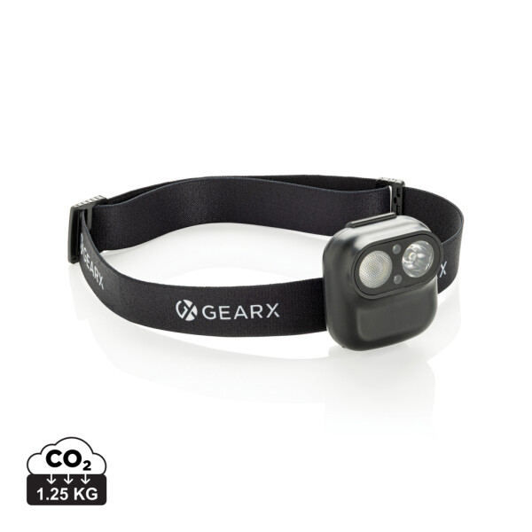 Gear X RCS headlamp made of recycled plastic with motion sensor