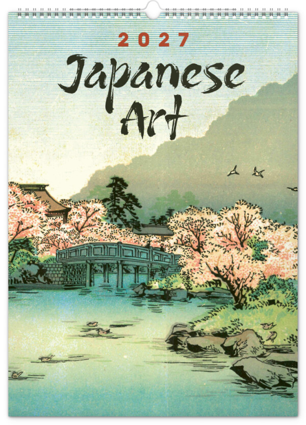 NOTIQUE Wall Calendar Vintage Posters - Japanese Art 2027, 33 x 46 cm