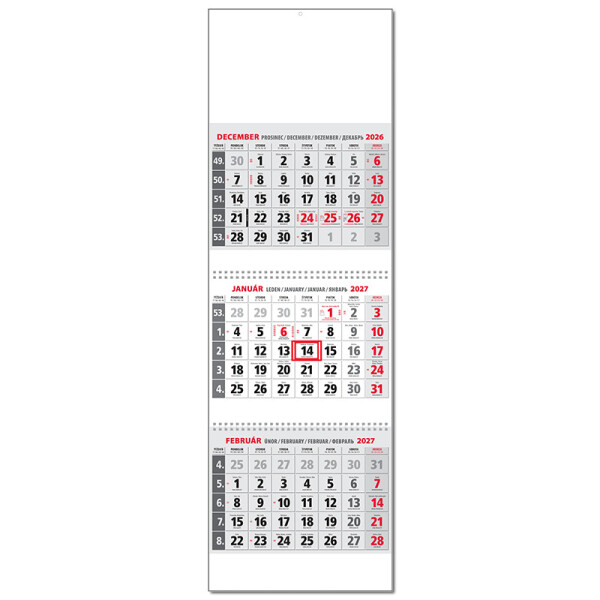 Planning calendar KLASIK 3M gray 2027