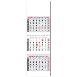 Planning calendar KLASIK 3M gray 2027 - Reklamnepredmety