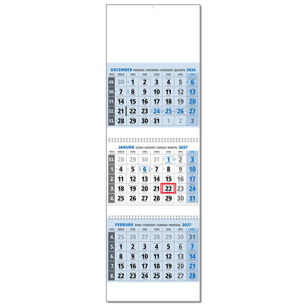 Planning calendar KLASIK 3M blue 2027