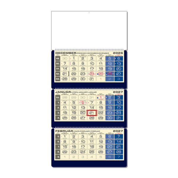 LUXUS 3M blue planning calendar 2027
