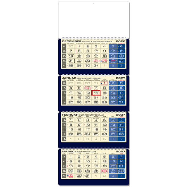 LUXUS 4M blue planning calendar 2027
