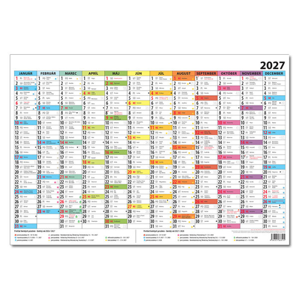Planning calendar color 2027