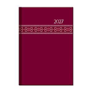 Weekly diary A5 FOLK red 2027 - Reklamnepredmety