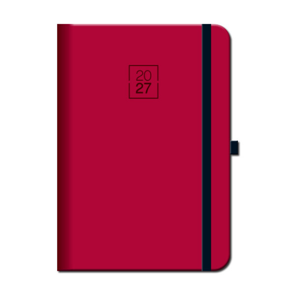 Daily diary A5 FLORENCIA red with elastic band 2027