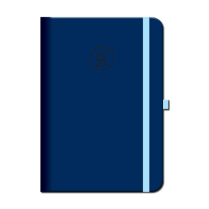 Weekly diary A5 FLORENCIA navy with elastic band 2027 - Reklamnepredmety