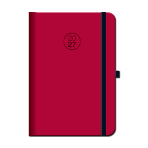 Weekly diary A5 FLORENCIA red with elastic band 2027 - Reklamnepredmety