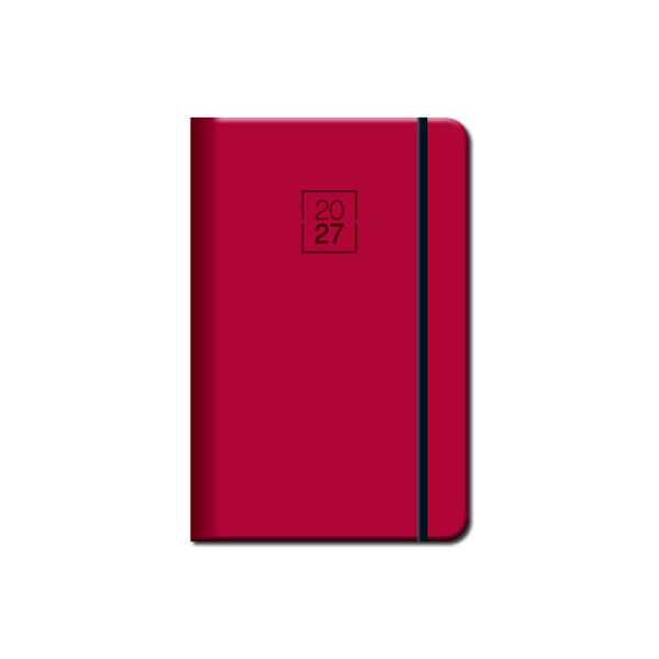 Mini diary A6 FLORENCIA red with elastic band 2027