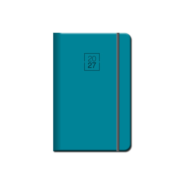 Mini diary A6 FLORENCIA turquoise with elastic band 2027