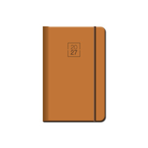 Mini diary A6 FLORENCIA brown with elastic band 2027 - Reklamnepredmety