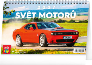 NOTIQUE Desk calendar World of Motors CZ 2027, 23.1 x 14.5 cm - Reklamnepredmety