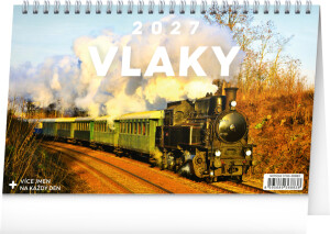 NOTIQUE Desk calendar Trains CZ 2027, 23.1 x 14.5 cm - Reklamnepredmety