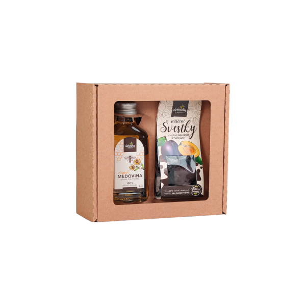 Gift set – Original flat-bottomed mead and Chocolate-covered plums