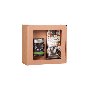 Gift set – Honeydew honey and chocolate-covered almonds - Reklamnepredmety