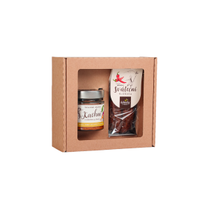Gift set – Pulled duck meat (rillettes) and mildly spicy holiday sausage - Reklamnepredmety