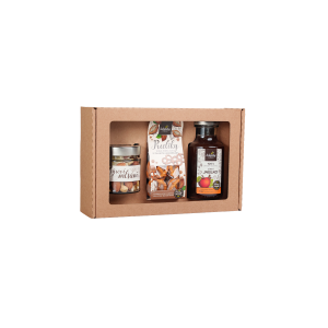 Gift set – Winter Apple Syrup, White Chocolate Pretzels with Salted Caramel and Cheese Treat - Reklamnepredmety