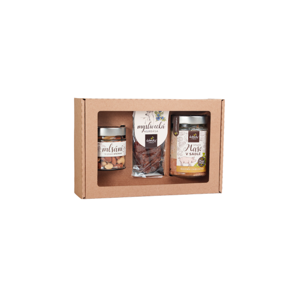 Gift set – Pulled pork in lard, Nut treat and Hunter's sausage
