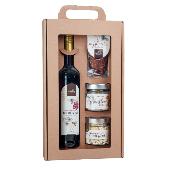 Gift set – Red wine mead, Mouflon pâté with chicks, Cheese treat and Hunter's sausage