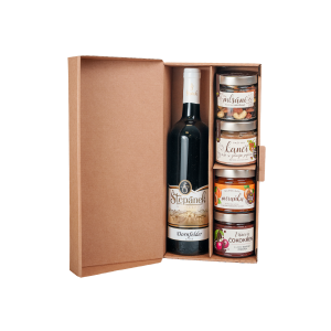 Gift set – Red wine, Apricot jam, Cherry chocolate cream, Wild boar pâté and Nut treat - Reklamnepredmety