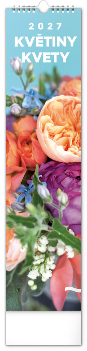 NOTIQUE Wall calendar Flowers – Flowers CZ/SK 2027, 12 x 48 cm - Reklamnepredmety