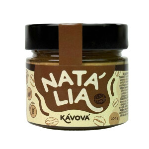 Hazelnut cream with white vegan chocolate and coffee Natália 200 g - Reklamnepredmety