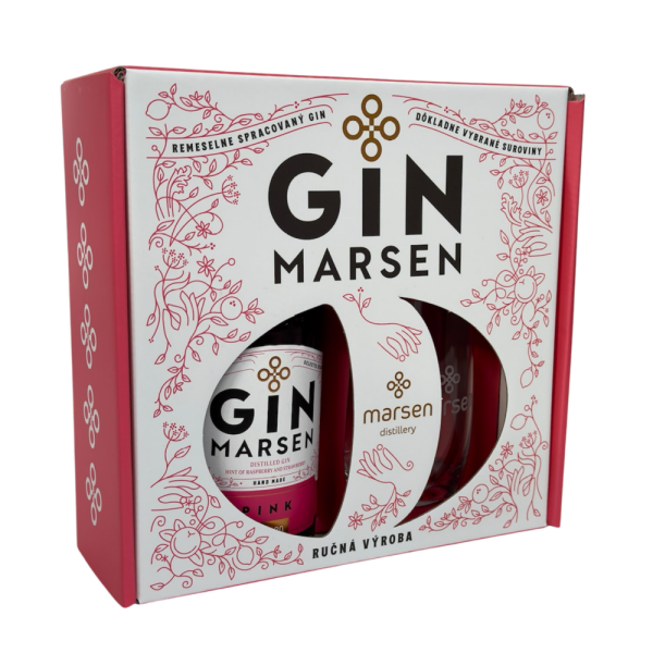 Gift pack Gin Marsen Pink 42% + glass