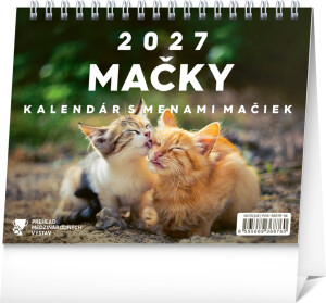 NOTIQUE Desk Calendar Cats - with cat names 2027, 16.5 x 13 cm - Reklamnepredmety