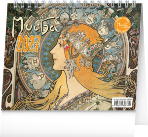 NOTIQUE Desk calendar Alfons Mucha CZ 2027, 16.5 x 13 cm - Reklamnepredmety