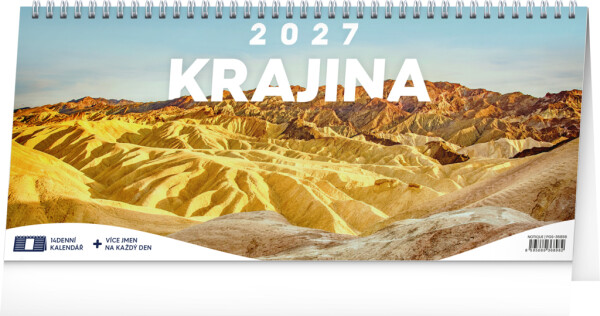 NOTIQUE Desk calendar Country CZ 2027 – 14-day, 33 x 14.5 cm