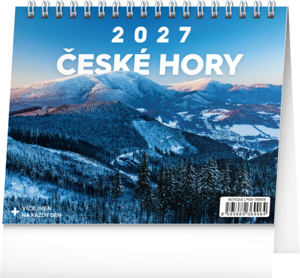 NOTIQUE Desk calendar Czech Mountains CZ 2027, 16.5 x 13 cm