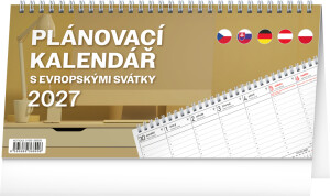 NOTIQUE Desk calendar with European holidays CZ 2027 25 x 12.5 cm - Reklamnepredmety