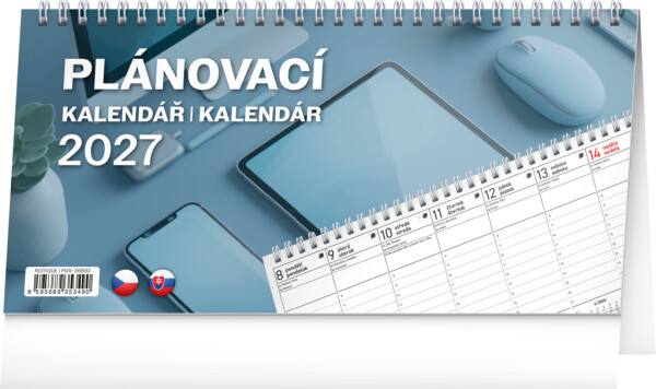 NOTIQUE Desk calendar Planner CZ/SK 2027, 25 x 12.5 cm
