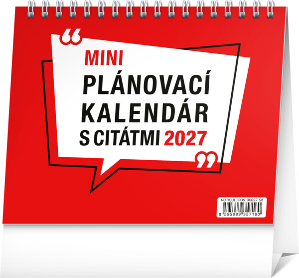 NOTIQUE Desk Calendar Planner with Quotes 2027, 16.5 x 13 cm