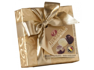 Belgian filled pralines in gold paper 50 g - Reklamnepredmety