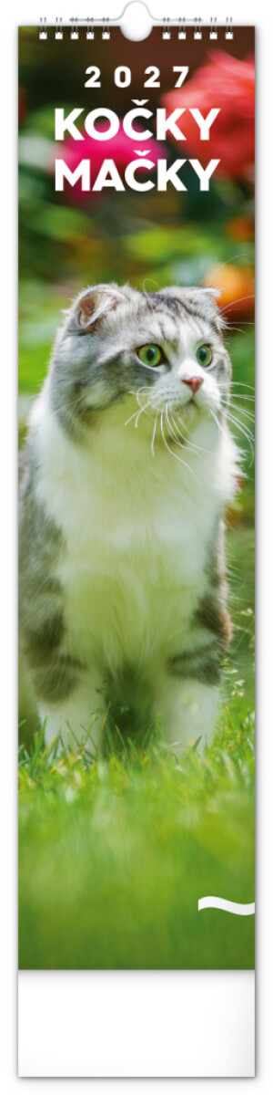 NOTIQUE Wall calendar Cats CZ/SK 2027, 12 x 48 cm - Reklamnepredmety