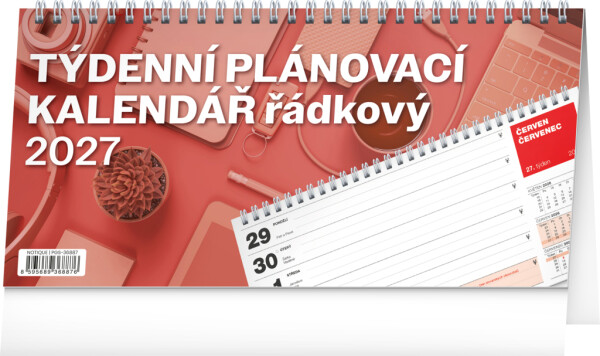 NOTIQUE Desk calendar Planner line CZ 2027, 25 x 12.5 cm