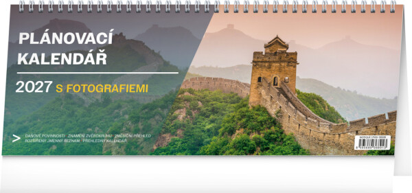 NOTIQUE Desk Calendar Planner with Photos CZ 2027, 33 x 12.5 cm