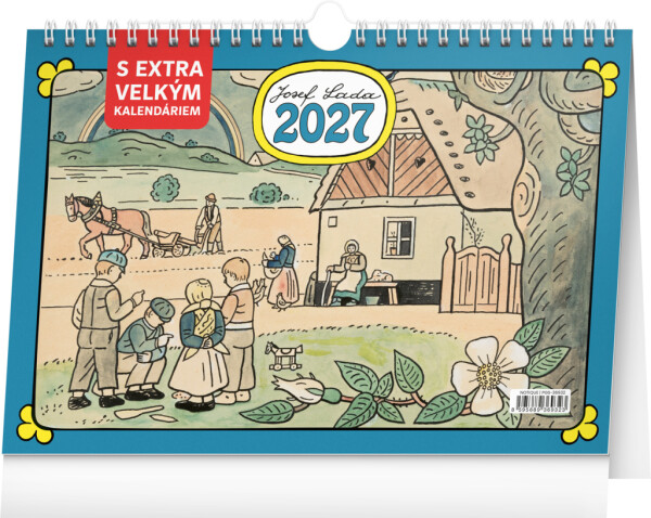 NOTIQUE Desk calendar Josef Lada CZ 2027, 30 x 21 cm