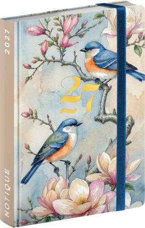NOTIQUE Weekly Purse size planner Birds 2027, 9,8 x 14,5 cm - Reklamnepredmety