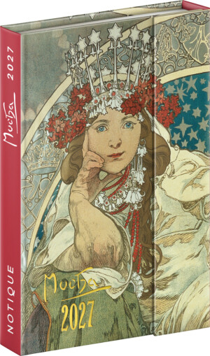NOTIQUE Magnetic weekly planner Alphonse Mucha 2027, 11 x 16 cm - Reklamnepredmety